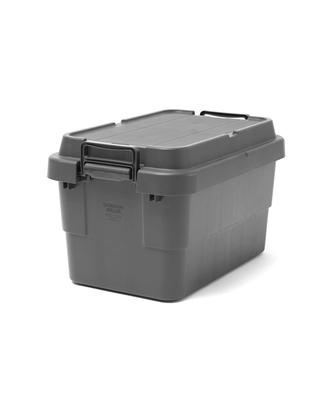 GORDON MILLER 50L Stackable Trunk Cargo Storage Box Organizer, Dark Gray, with Lid, Outdoor Seating, Large Capacity, 1664702