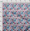 oneOone Cotton Flex Fabric Watercolor Leaves & Flower Floral Printed Craft Fabric BTY 40 Inch