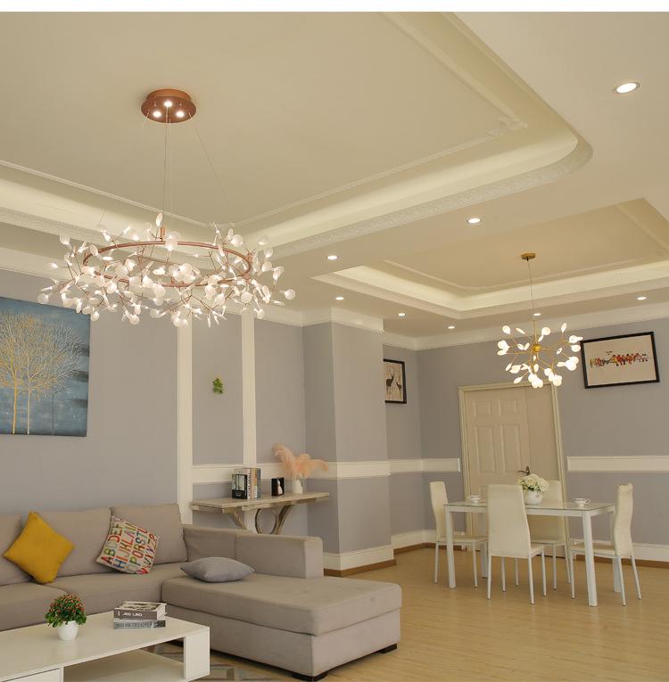 Firefly Chandelier: Modern Nordic Minimalist LED Molecular Light for Luxurious Living Room
