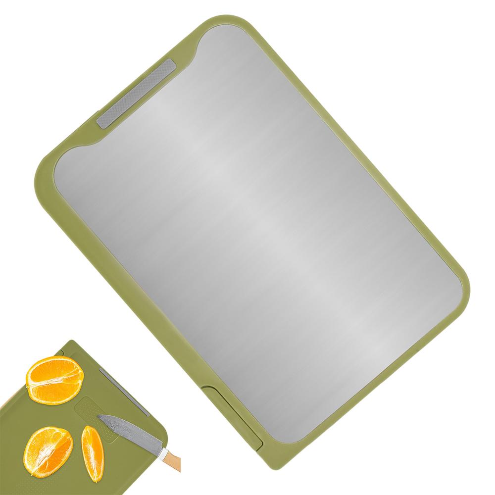 

Stainless Steel Cutting Boards For Kitchen Double Sided Metal Cutting Mats Baking Board For Countertop Kitchen Tool For Meat зелений