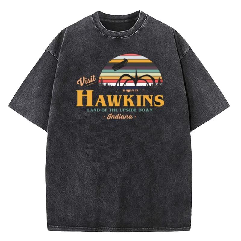 Quality Cotton Acid T Shirt American TV Series Stranger Vintage Washed Movie T-shirt ELEVEN 11 for Men Women