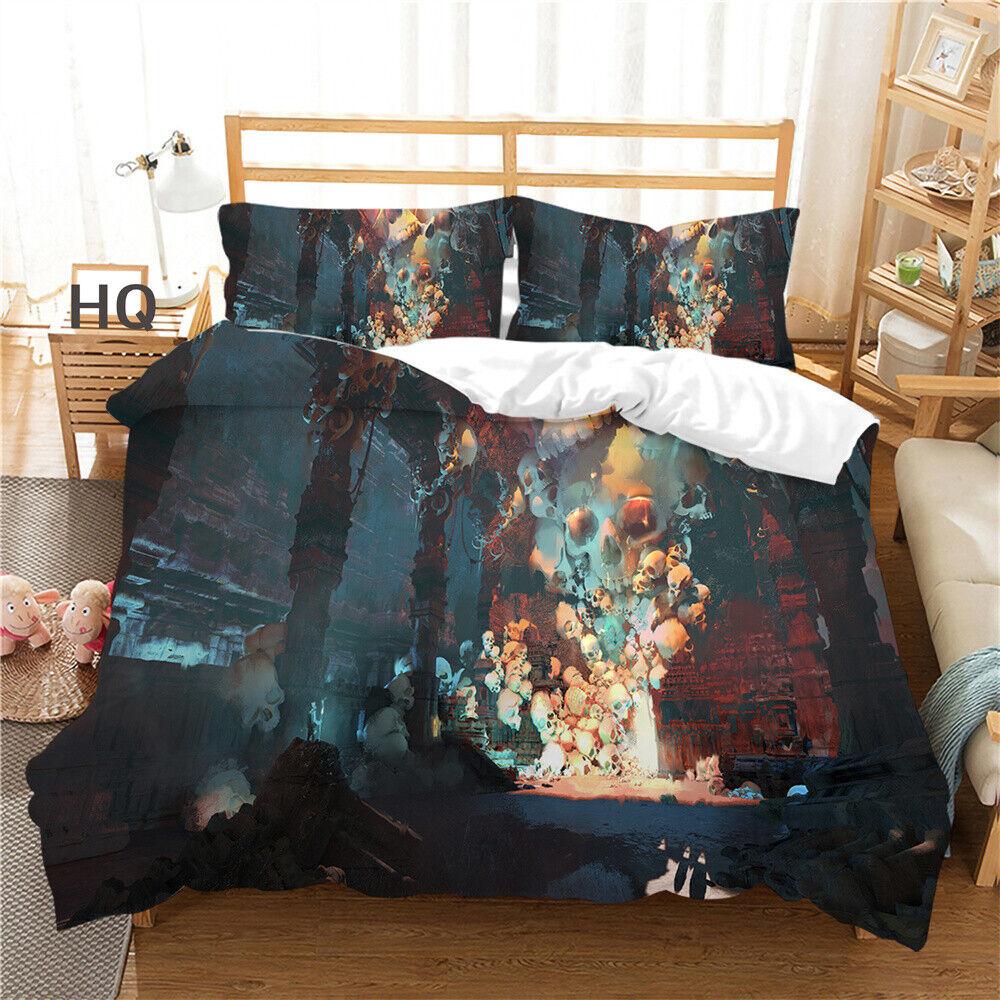 3D Skull Duvet Cover Youth Comforter Cover Home Textiles Bedding Set Pillowcase