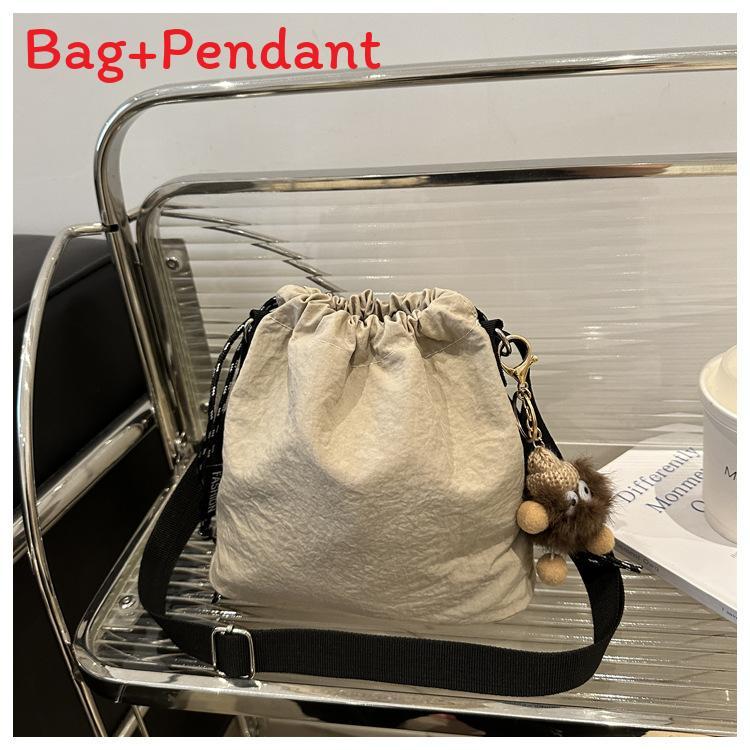 Water Bucket Bag For Women With Drawstring Closure Soft Material Casual Crossbody Purse