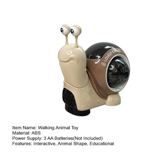 Electric Walking Crab Toy with LED Light Music Toddlers Snail Hermit Crab Crawling Toy Baby Tummy Time Interactive Animal Musical Toy