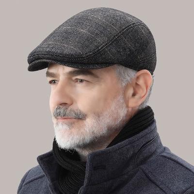 Men's Winter Trapper Hat with Ear Flaps - Thick, Warm & Windproof for Seniors, Fashionable Polyester Cap