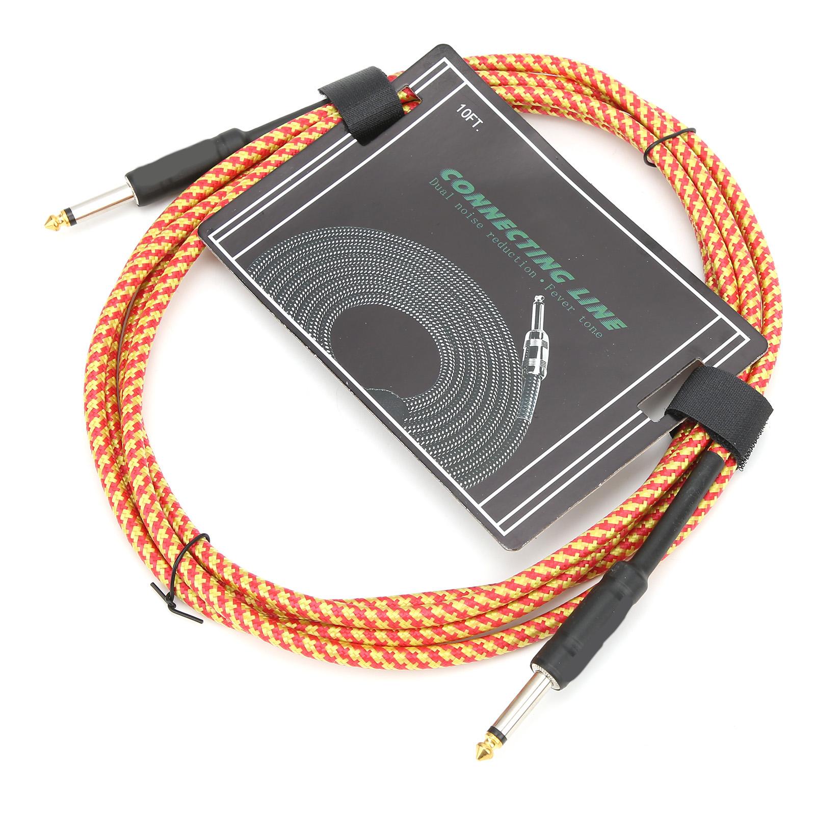 

Гитарный кабель с плетеным экраном, никелированным штекером, аудиокабель, провод для электронного музыкального инструмента(красный ) оранжевый