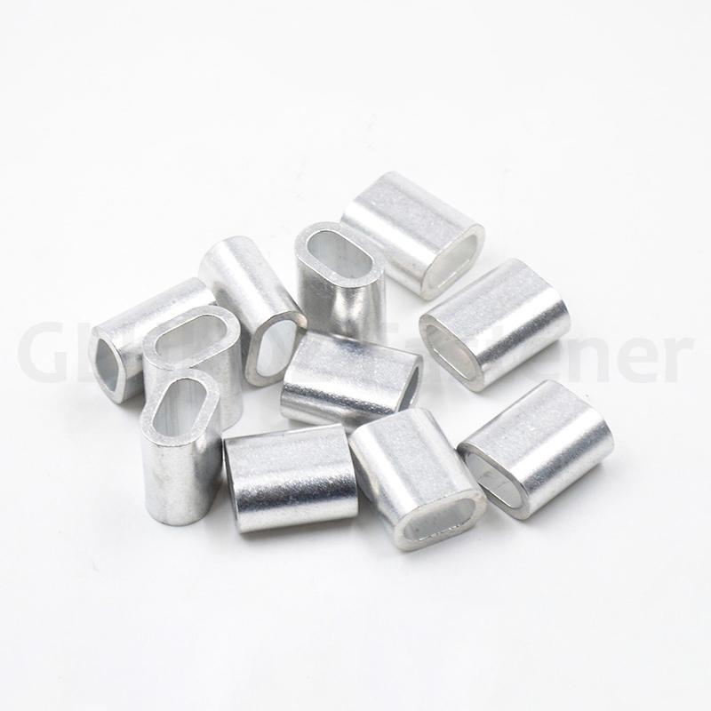 M0.5-M26 Oval Aluminum Sleeve Single Hole Cable Crimp Sleeve Wire Rope Ferrule Clamp Fixing Clip Aluminum Crimping Loop
