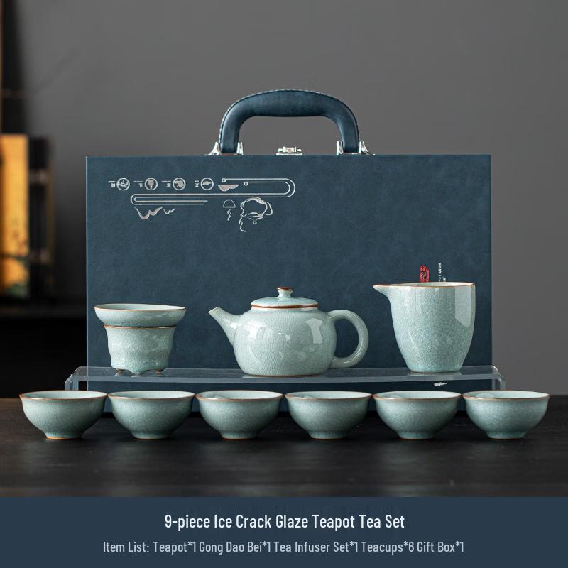 Chaxun Ru Kiln Ceramic Ice-Cracked Glaze Tea Set