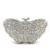 Luxury Butterfly Shaped Rhinestone Evening Clutch Bags Designer Crystal PursesFor Wedding Party Hard Metal  Purses And Handbags