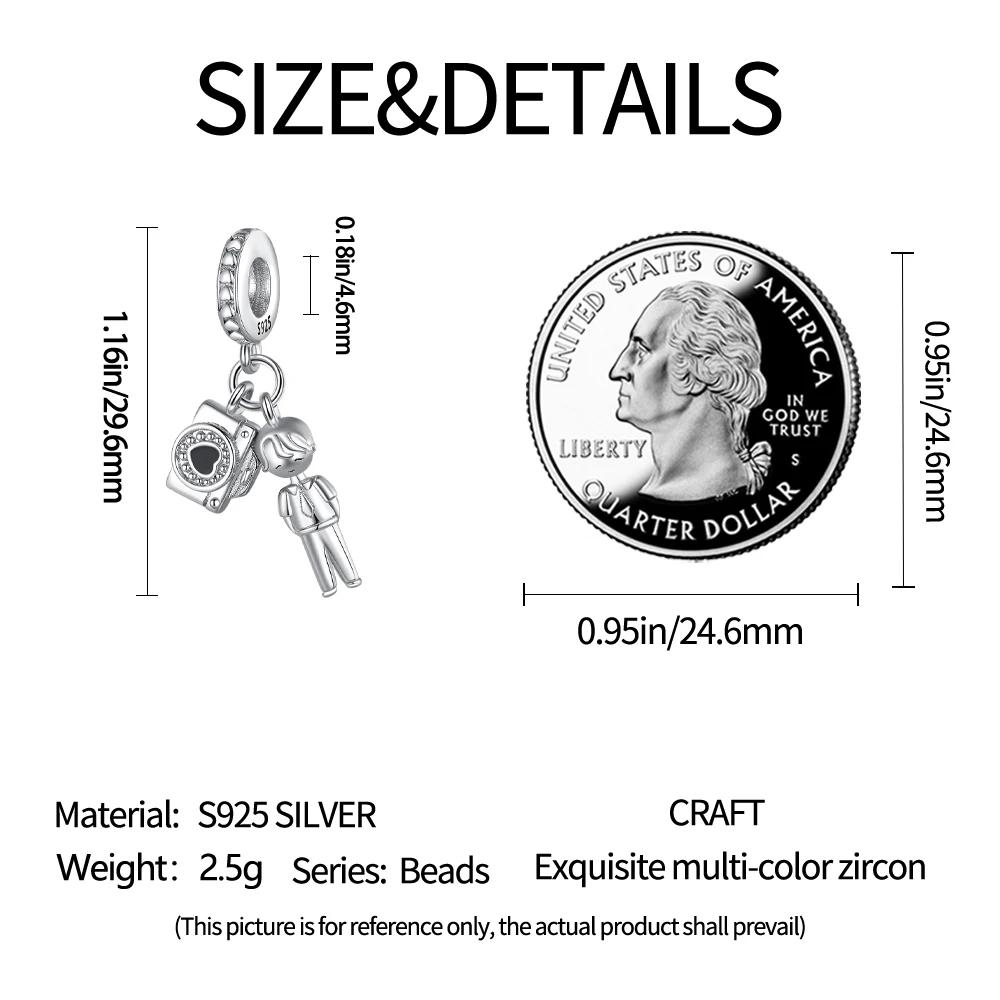 Authentic Charm Bead Charms copper Plated Traveling Boy Camera Charm Bead Charms Compatible With Bracelets Women Jewellery Making Diy Gift