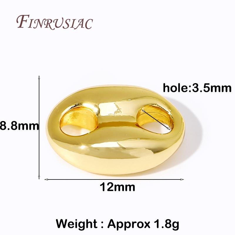 Trendy Pig Nose Beads Separators For Jewelry Making,18K Gold Plated Bracelet Connector Handmade DIY Accessories Supplies 2 Pieces