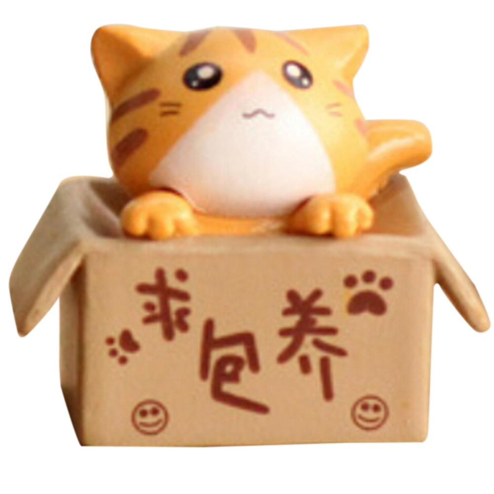 

Милый кот смола поделки скульптура мох миниатюрный ландшафт цветочный горшок сад DIY украшения жёлтый