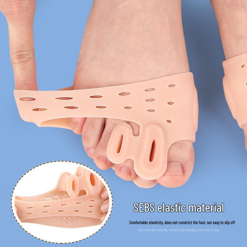 Double-Hole Bunion Toe Separator with Padded Arch & Forefoot Massaging Pad