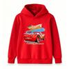 Kids Boys Girls Pullover Hoodie, Cool 96 Racing Car Print Long Sleeve Casual Hooded Sweatshirt for Children, Comfortable Soft Top for Daily Wear and S