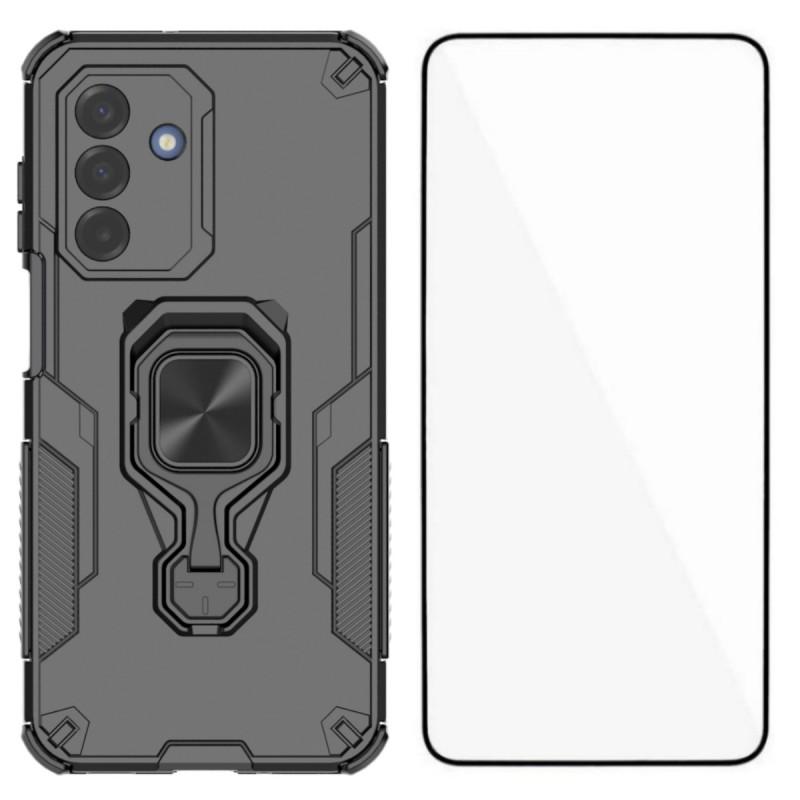 For Samsung Galaxy A17 4G/Galaxy A17 5G Phone Case WANLONFENG PC TPU Back Cover Kickstand with Tempered Glass