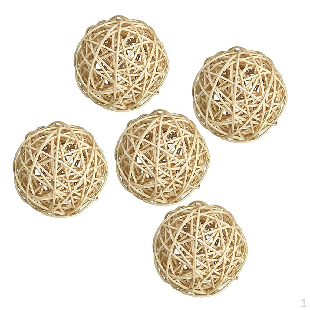 5CM Wicker Rattan Ball Decorative Lights for Wedding Home Party