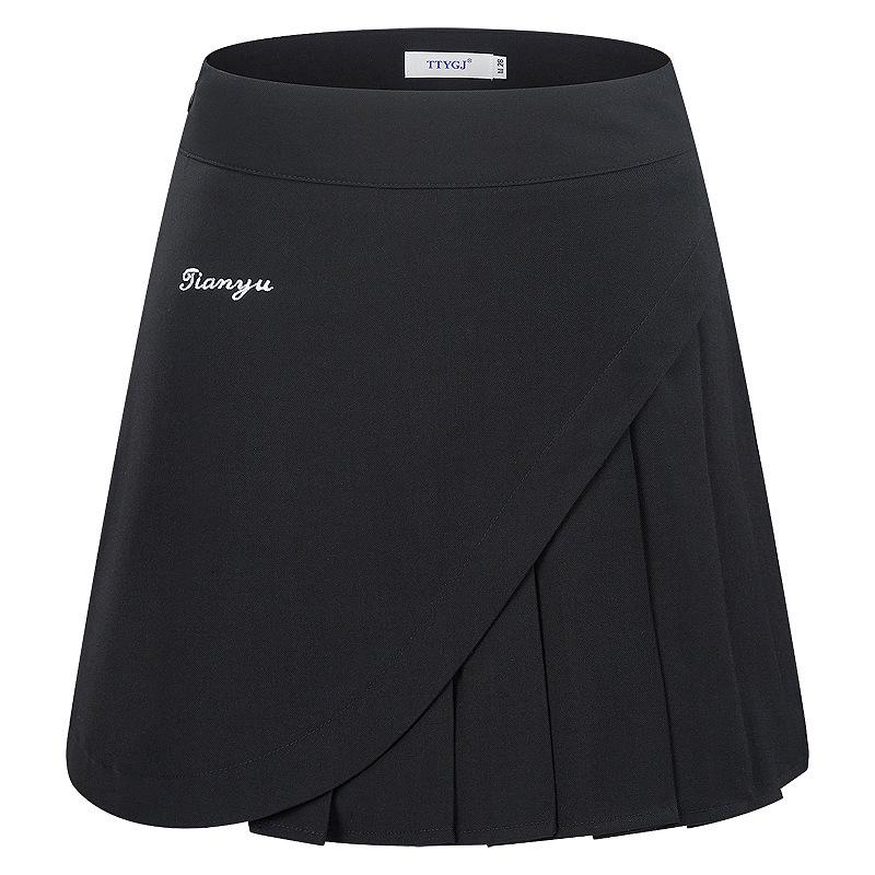 Women's Golf Outfit: Spring & Autumn Long-Sleeve T-Shirt with Short Lace Skirt, Korean Style, Slim Fit Sportswear