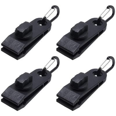 GoodsLand of 4 Carabiner Tarp Clip Car Rain Gutter Tent Clip Alligator Tent Clamp Hook Carabiner Joint Parts Camping Outdoor Supplies [Set & Included]