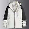 Men's Plus Size 3-in-1 Outdoor Jacket with Removable Liner & Hood for Autumn/Winter