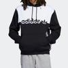 adidas Originals Color Block Logo Patch Kangaroo Pocket Hoodie Men Hoodies Black White H31271