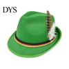 Versatile Casual Hat Fedora with Feather, Short Brim Vintage Jazz Hat, German School Cultural Festival Accessory Oktoberfest Costume Accessories