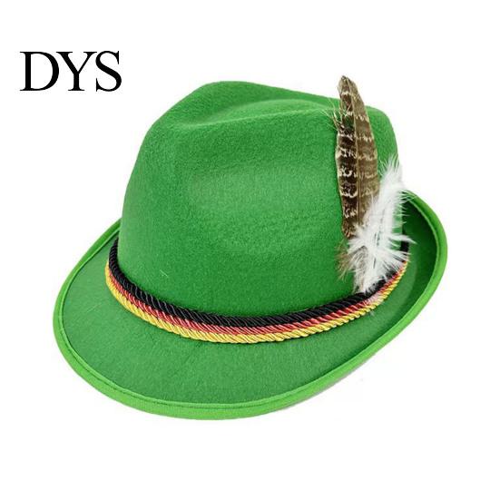 Versatile Casual Hat Fedora with Feather, Short Brim Vintage Jazz Hat, German School Cultural Festival Accessory Oktoberfest Costume Accessories