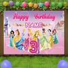 Princess Collection Belle Jasmine Snow White Banner Background Girls Birthday Party Decoration BabyShower Arrangement Ba 348