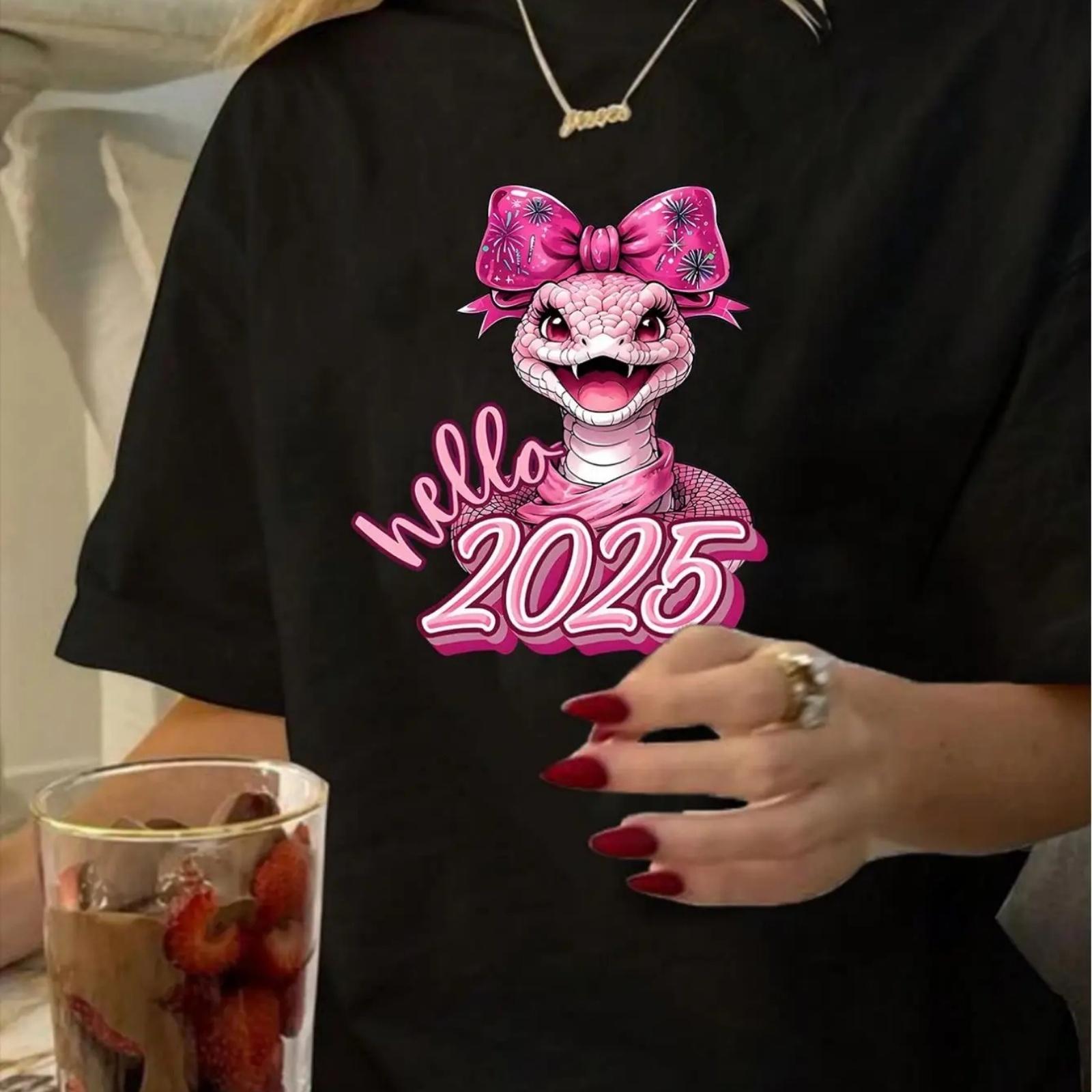 

1pc Vintage Style Women S T-Shirt, Geometric Pattern Crew Neck, Short Sleeve Knit Fabric Top, Regular Length Casual Summer Tee S