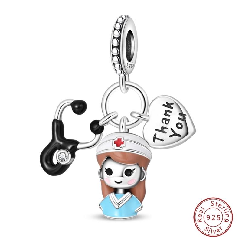 Trendy 925 Silver Wedding Doctor Animal Pirate Autumn Multi Style Charm Bead Fit Wedding Party DIY Exquisite Jewelry