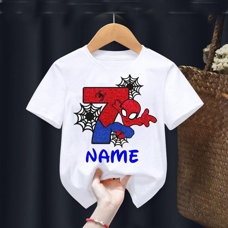 Summer Cute Marvel Spider-Man Kids Outdoor Casual Sports Short Sleeve T-Shirt Birthday Gift