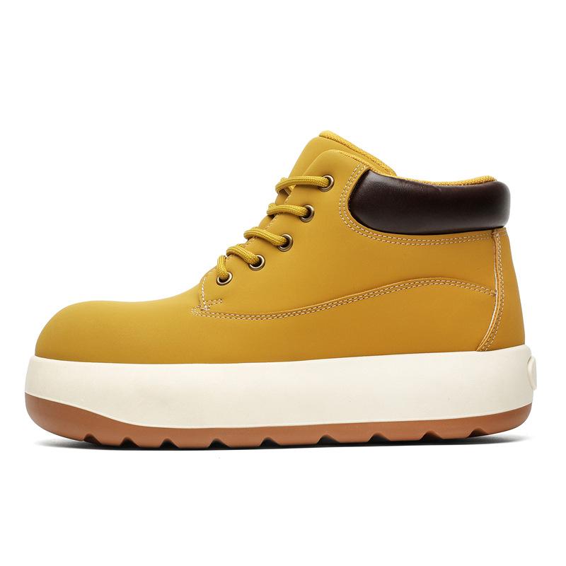 

Осень и зима новые Q версия уродливые милые большая голова желтые ботинки Гочжоу ретро нишевые рабочие короткие ботинки толстая подошва с увеличением роста ботинки Мартин 39 жёлтый