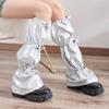 Japanische Frauen Süßes Mädchen Beinstulpen Lange Socken Harajuku Punk Kordelzug Holografische Beinabdeckung mit Verstellbarer Länge