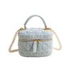 Xiaoxiangfeng Woolen Handbag Women'S Fashion Rhombus Pearl Chain Bag Shoulder Bag