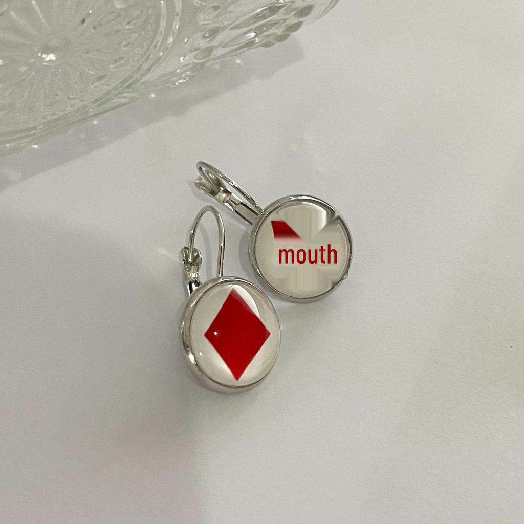 Punk Rhinestone Playing Card Pendant Necklace, Unisex Fashion Jewelry