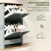 Shoe Cabinet with 2 Flip-Down Compartments, Adjustable Divider for 8-12 Pairs of Shoes, 72 X 26 X 80 Cm, Light Grey