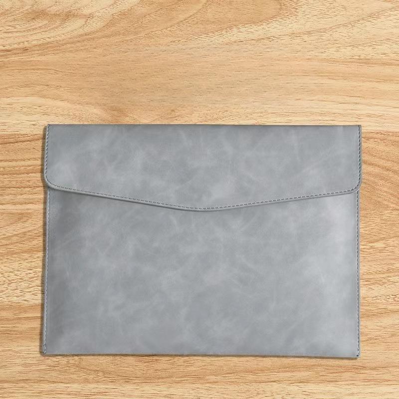 

A4 Leather Leather File Storage Bag Briefcase Simple Retro Single-layer Thickened Waterproof Large-capacity Business Meeting Bag