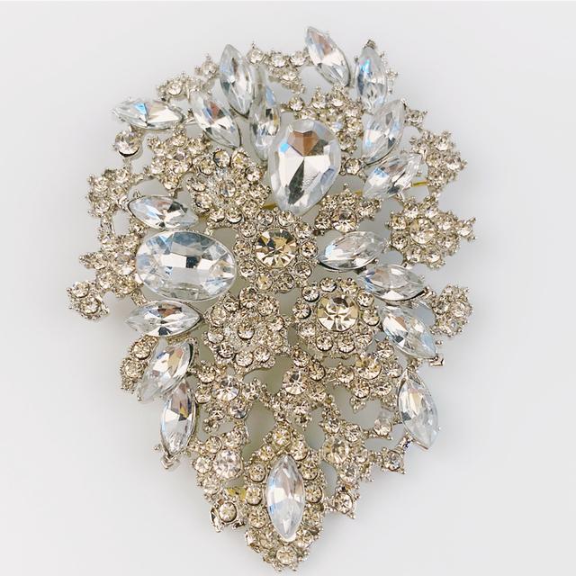 Vrouwen Mannen Klassiek Exquise Kristal Overdreven Broche Badges Mode Elegant High-end Dames Boutique Feest Bruiloft Sieraden Spelden gray