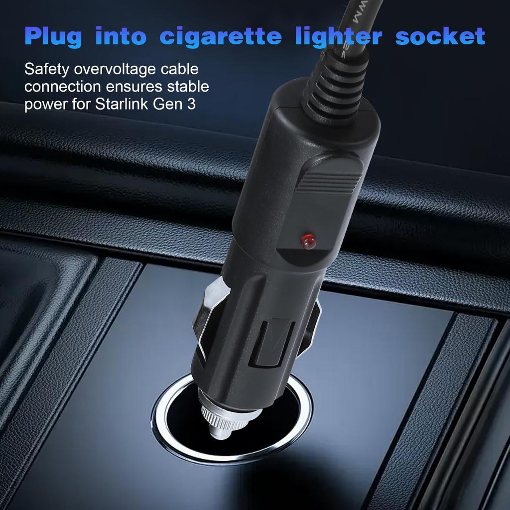 Starlink Gen3 Cigarette Lighter Power DC To 57V Boost Converter for Starlink Gen3 DC 10V To 30V To 57V Converter Power Cord for Step-Up Adapter,