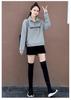 Women's Fleece-Lined Half-Zip Letter Print Sweatshirt - Winter Style, Petite Loose Fit