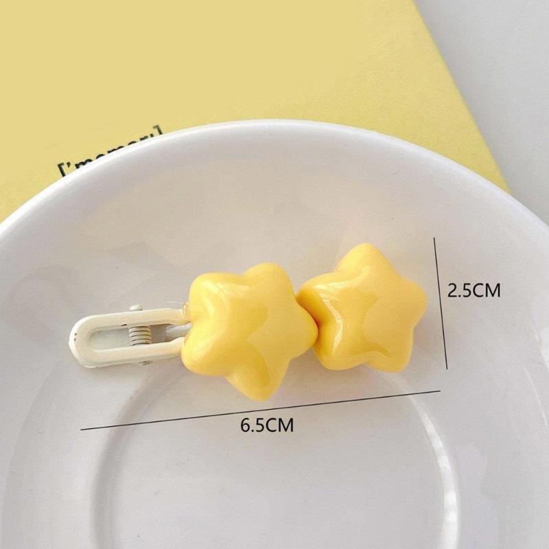 Y2k 90s Aesthetic Candy Color Star Hairpin for Woman Cute Duckbill Hair Clip