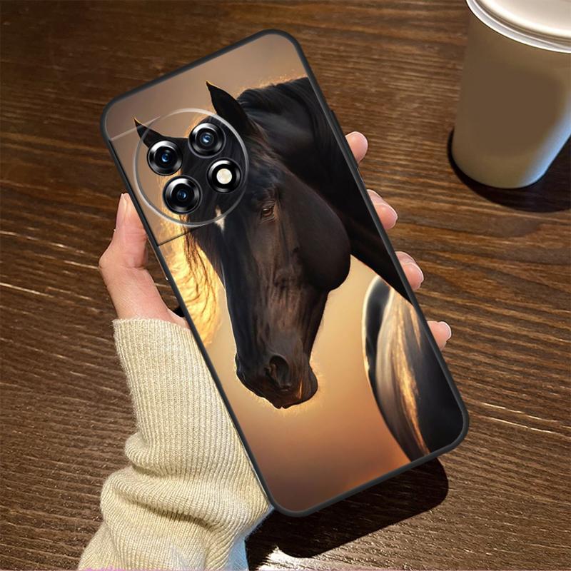 

Beautiful Black Horse For OnePlus 15R 13 12 11 9 Pro 12R 13R 10T 13T Case For OnePlus Nord 5 CE 2 3 4 Lite N20 N30 OnePlus 12R