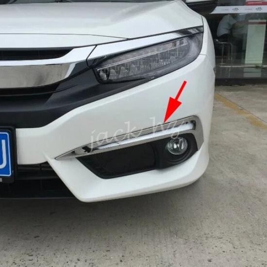 Хромированные накладки на противотуманные фары для Honda Civic 10-го поколения 2016-2018