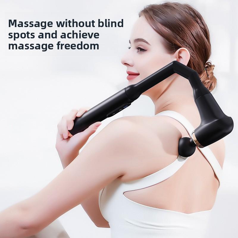 Fascia Gun Portable Massage Gun Deep Tissue with Extended Handle U-Shaped Back Massager Body Massager for Neck Shoulder Back Leg