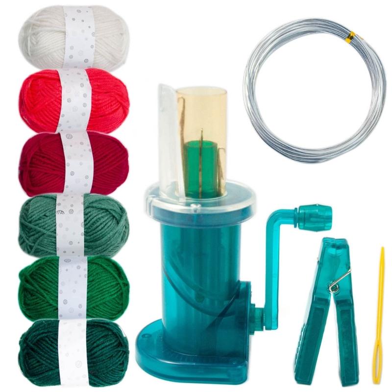 Y3NA Verzieren-Strickmaschine Handstrickrahmen Seil Faden Webwerkzeug Spule Tricotin Maschine Spule Stricker Nähzubehör