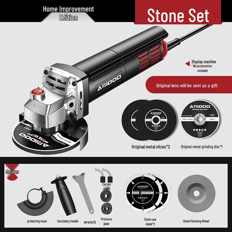 Deutscher Multifunktions-Winkelschleifer: Haushaltsschleifer, Polierer, Trennschleifer und Handschleifscheibe.