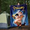 1pc, Pinocchio & Grandpa Blanket Soft and Cozy Cartoon Character Throw, Gift Idea for Friends, Living Room, Travel, Camping