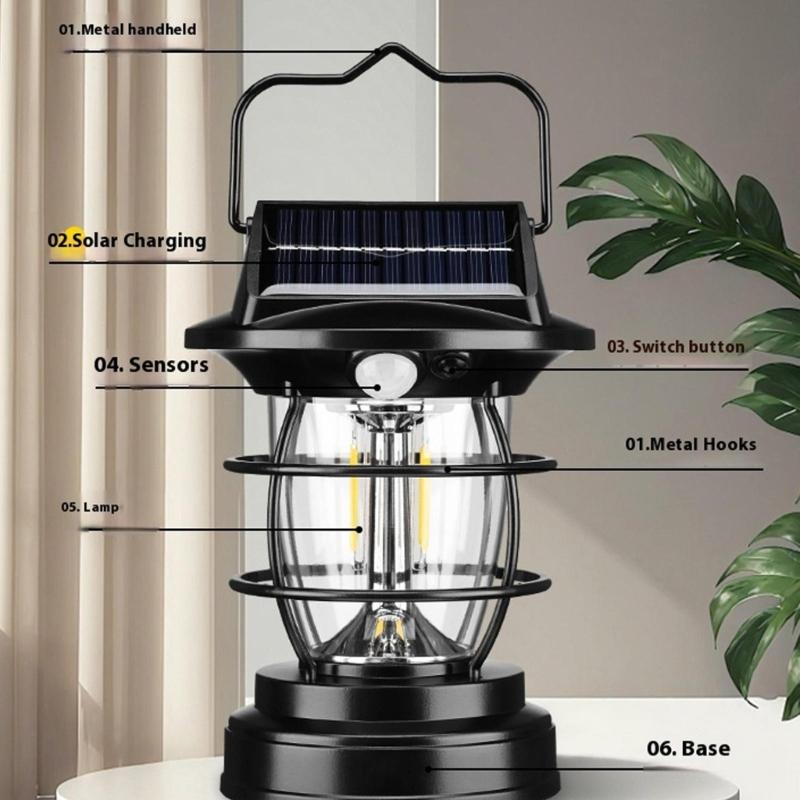 Portables Solars LED Flashlights Waterproofed Outdoor Light Camping Lamp for Outdoor and Indoor Decoration