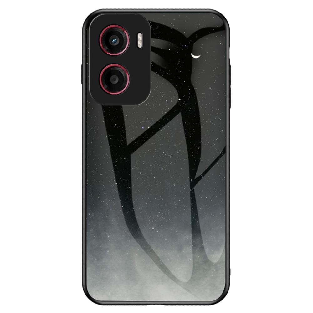 For Motorola Moto G05 4G Case Starry Sky Pattern Tempered Glass Phone Cover