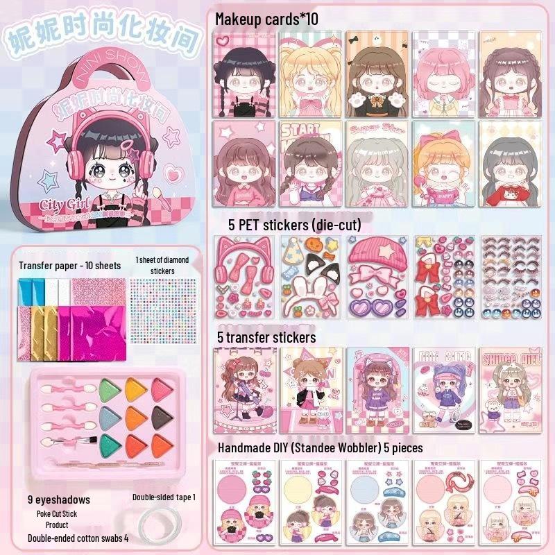 Princess Makeup Bag & DIY Book - Immersive Toy Stickers for Kids, Perfect Birthday Gift for Girls