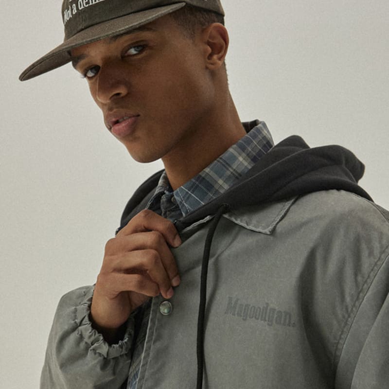 MAGOODGAN Headwear 9314 Pigment Cotton Lettering Brown Ball Cap